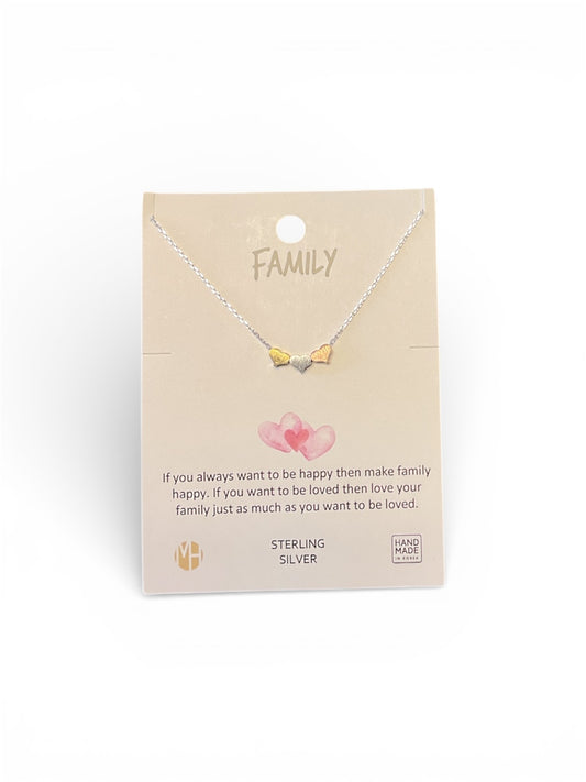 3 HEART NECKLACE - GOLD , SILVER, ROSE GOLD