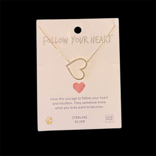 GOLD SIDEWAYS HEART NECKLACE