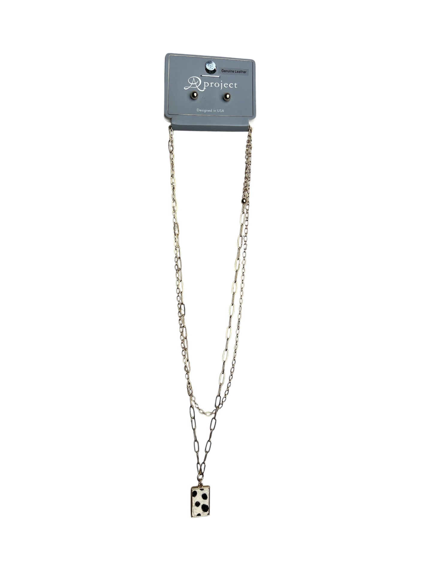 COW PRINT GOLD NECKLACE