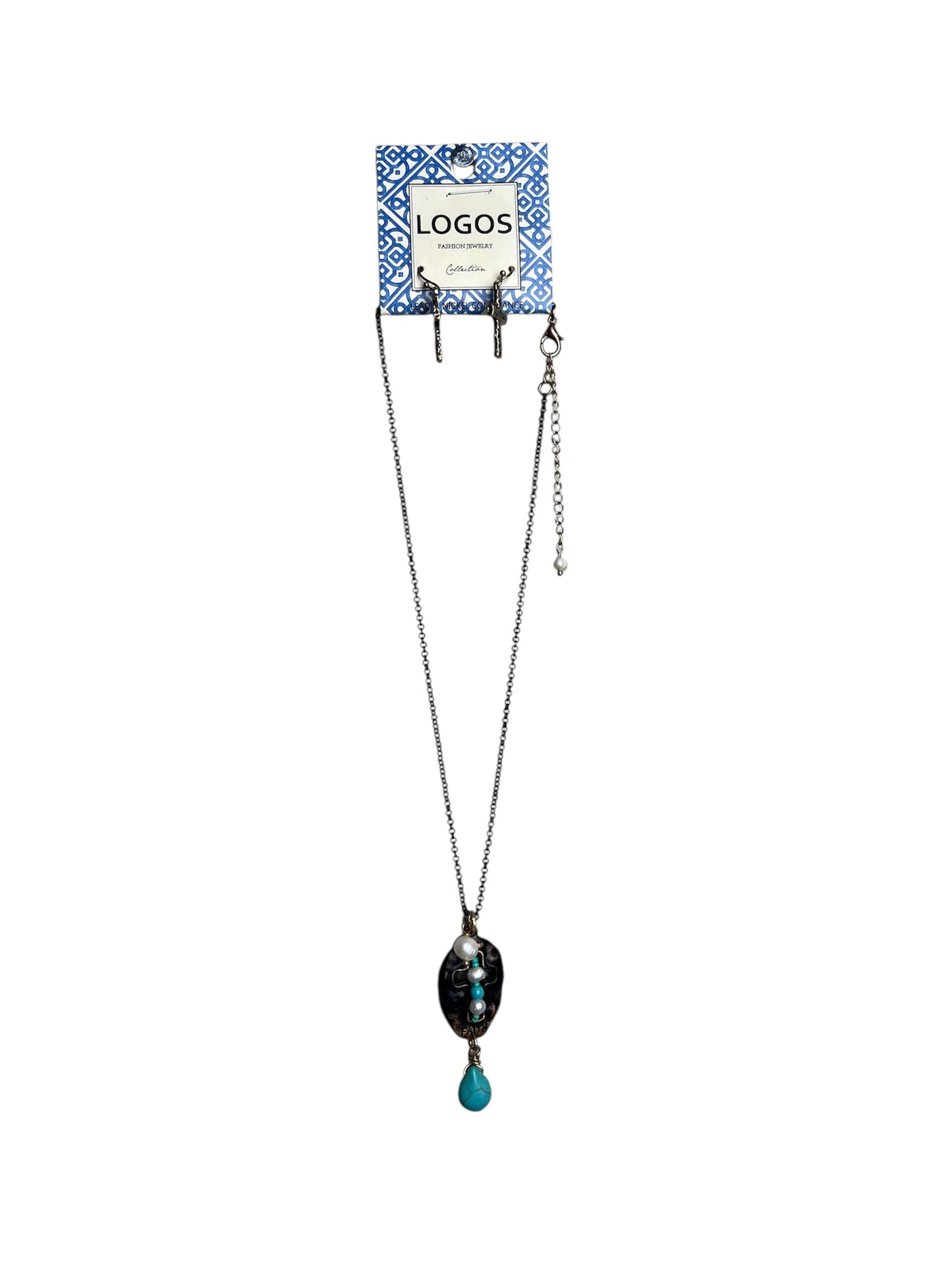 TURQUOISE CROSS CROSS NECKLACE