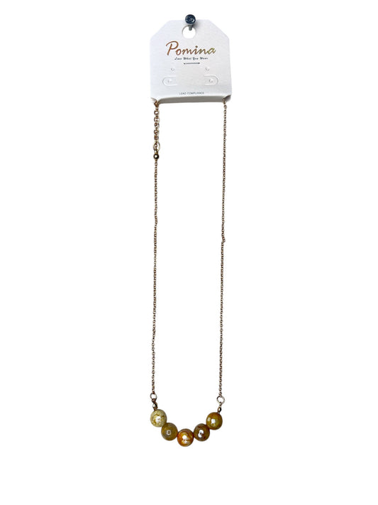 GREEN BEADED GOLD NECKLACE