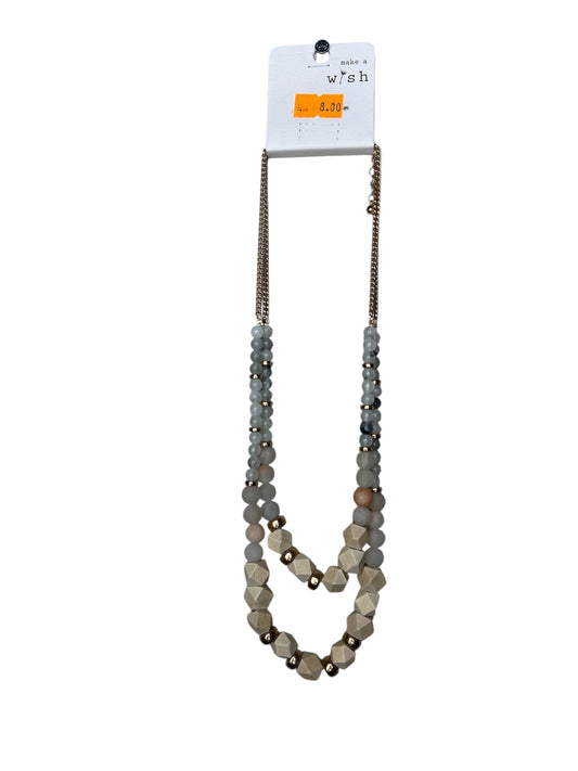 WOOD AND COLD BEAD NECKLACE