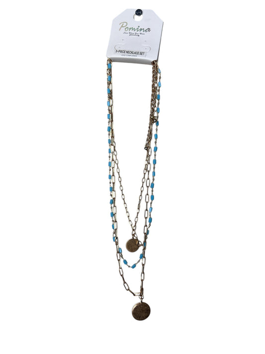 TURQUOISE GOLD PLATE NECKLACE