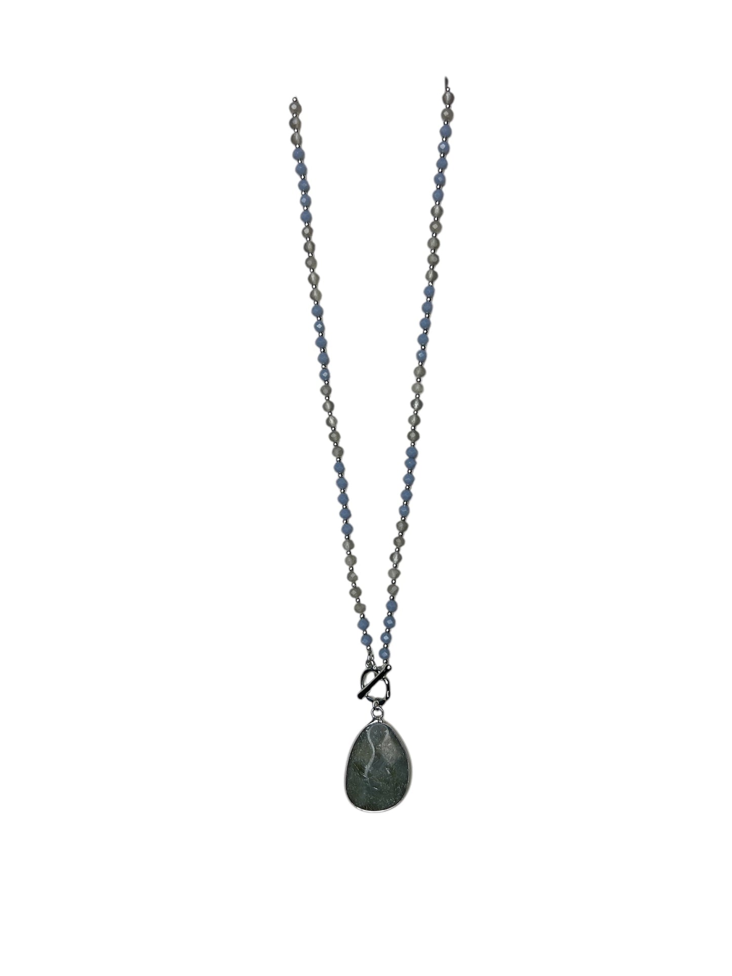 GREY GEM BEADED NECKLACE