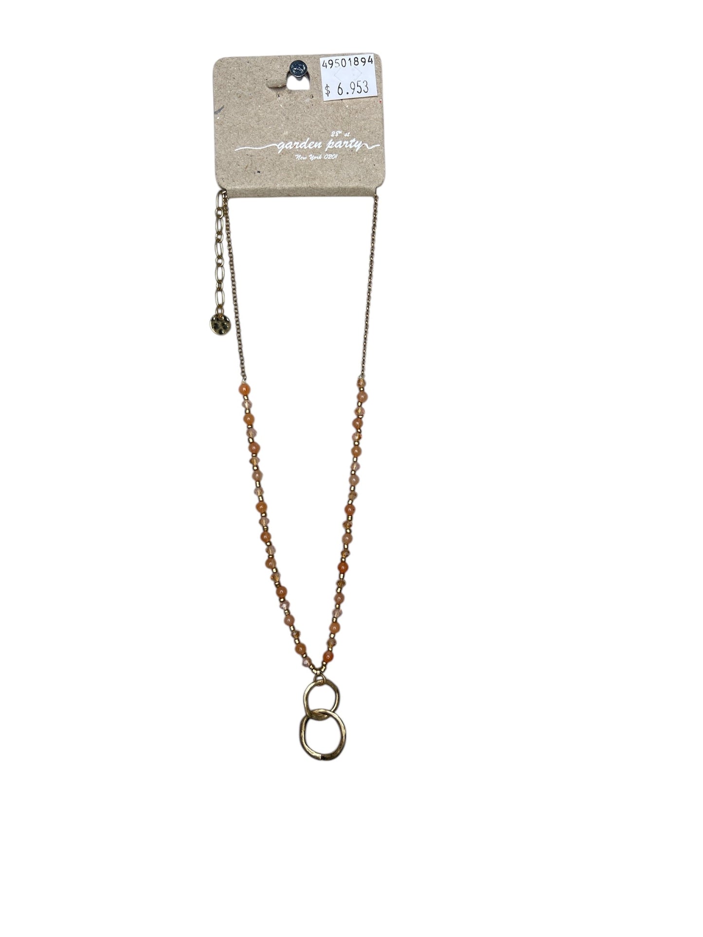 BEADED GOLD RING NECKLACE
