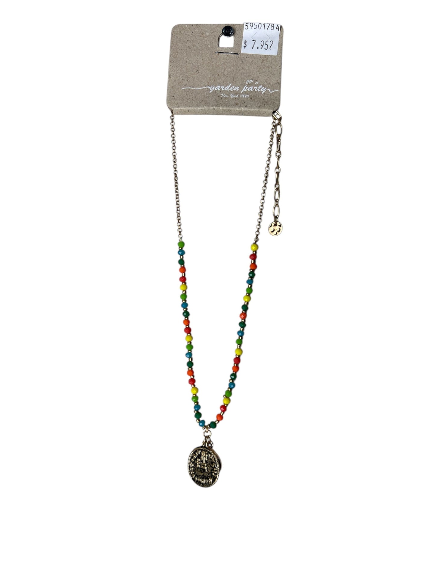 MULTI-COLOR GOLD COIN NECKLACE