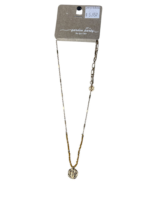 YELLOW BEADED GOLD COIN  NECKLACE