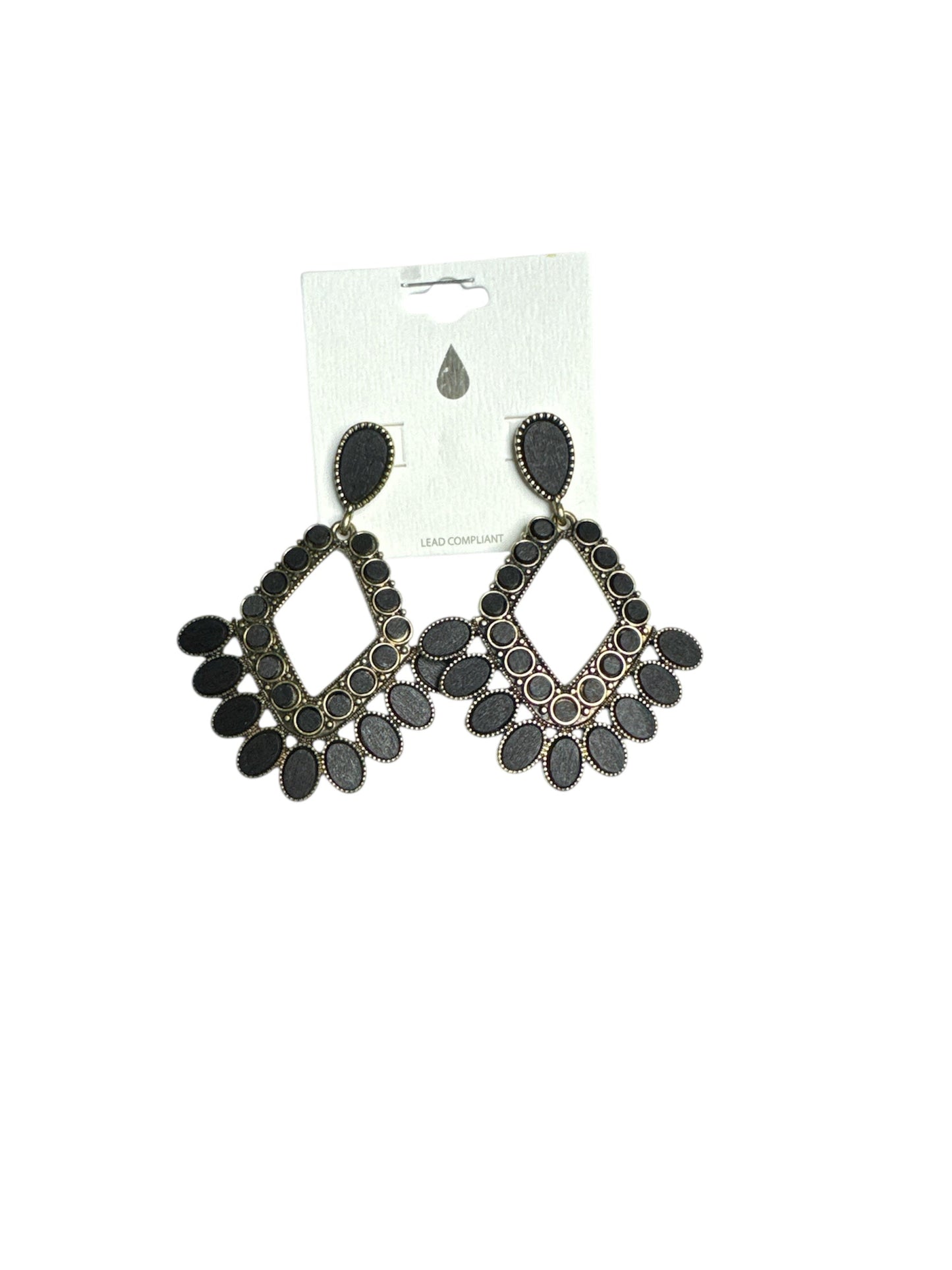BLACK  ROCK DIAMOND EARRINGS