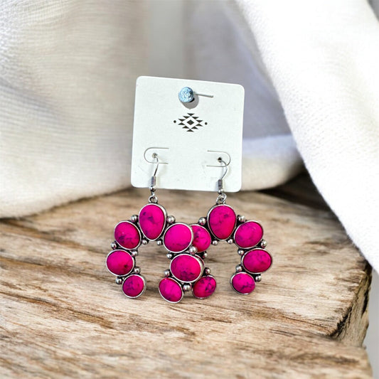 PINK STONE BLOOM EARRINGS