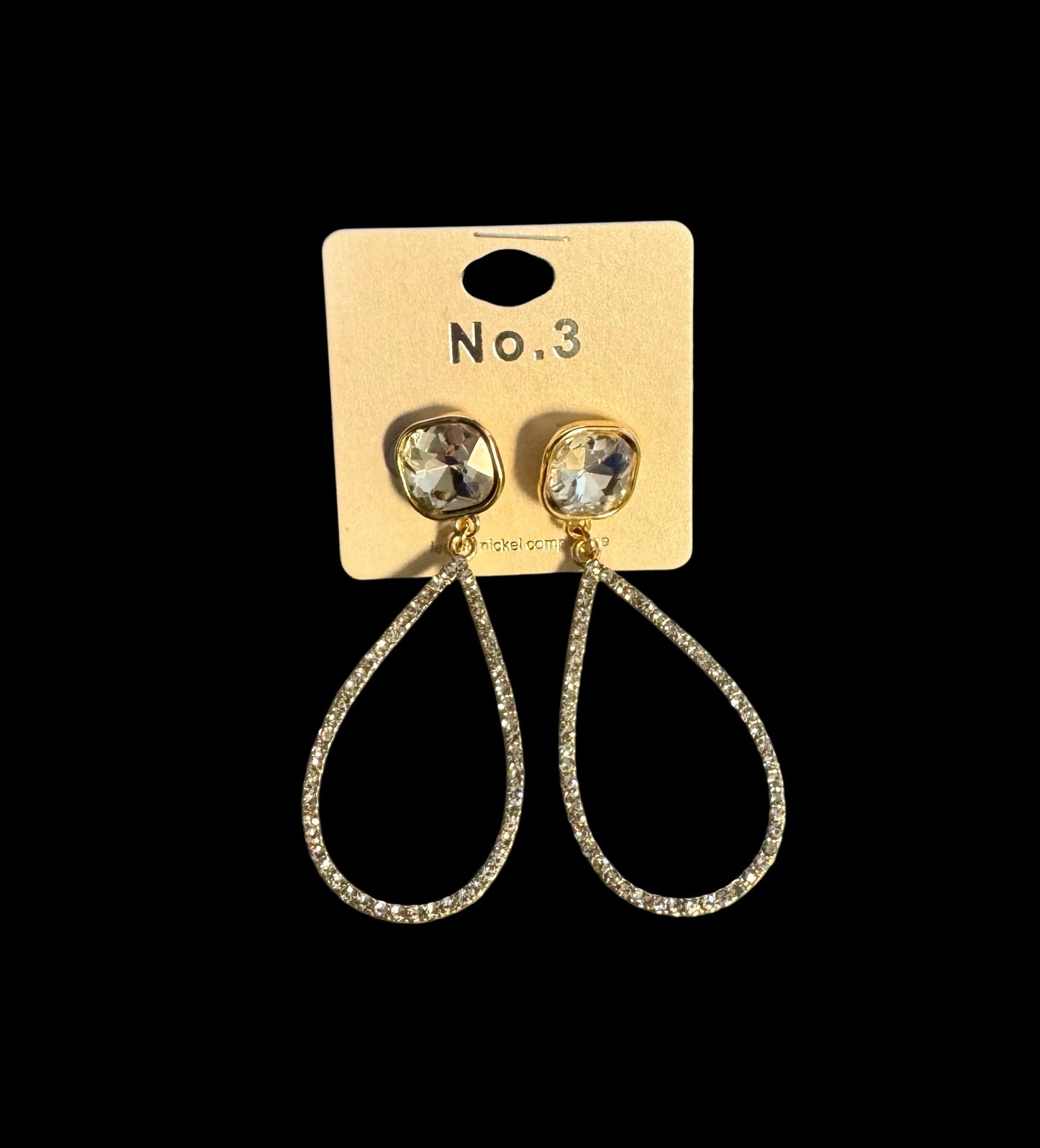 TEAR DROP EARRINGS WITH AND WITHOUT STONES