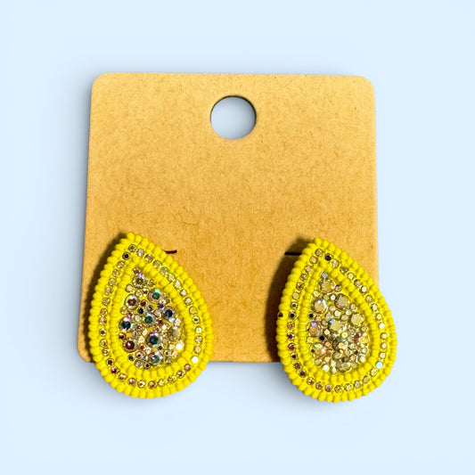 TEAR DROP STUDS WITH AB
