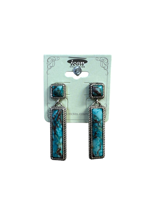 SILVER BASED TURQUOISE MARBLE STICKS