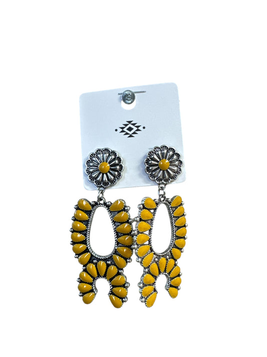 YELLOW TEARDROP BLOSSOM EARRINGS