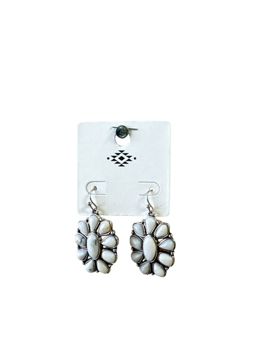 WHITE MARBLE BLOSSOM EARRINGS