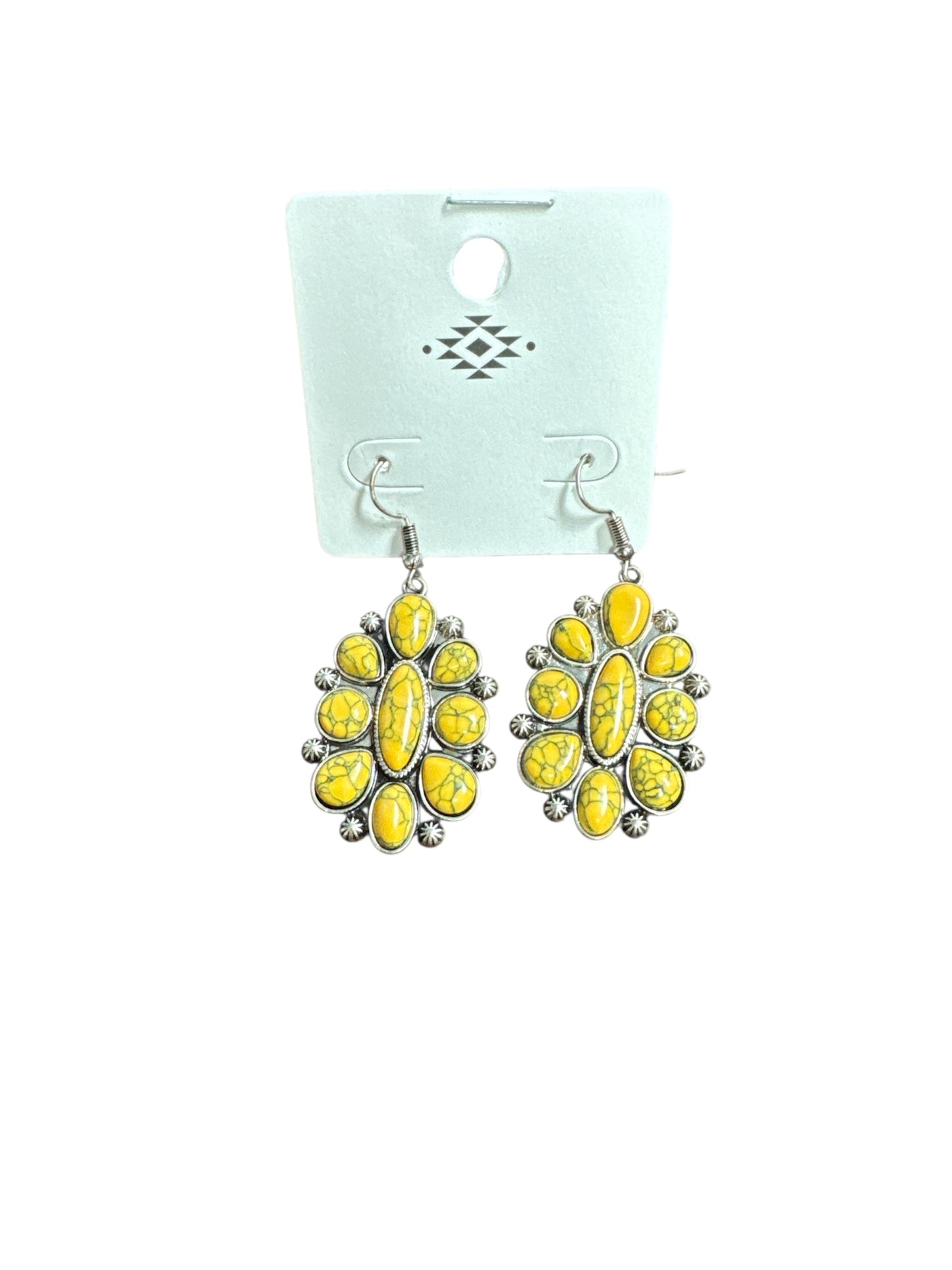 YELLOW MARBLE BLOSSOM EARRINGS