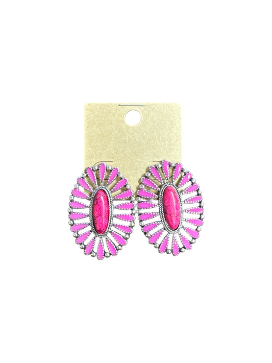 PINK MARBLE STICK EARRINGS