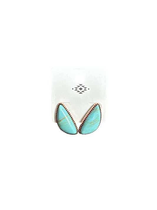 TURQUOISE MARBLE TEARDROP EARRINGS