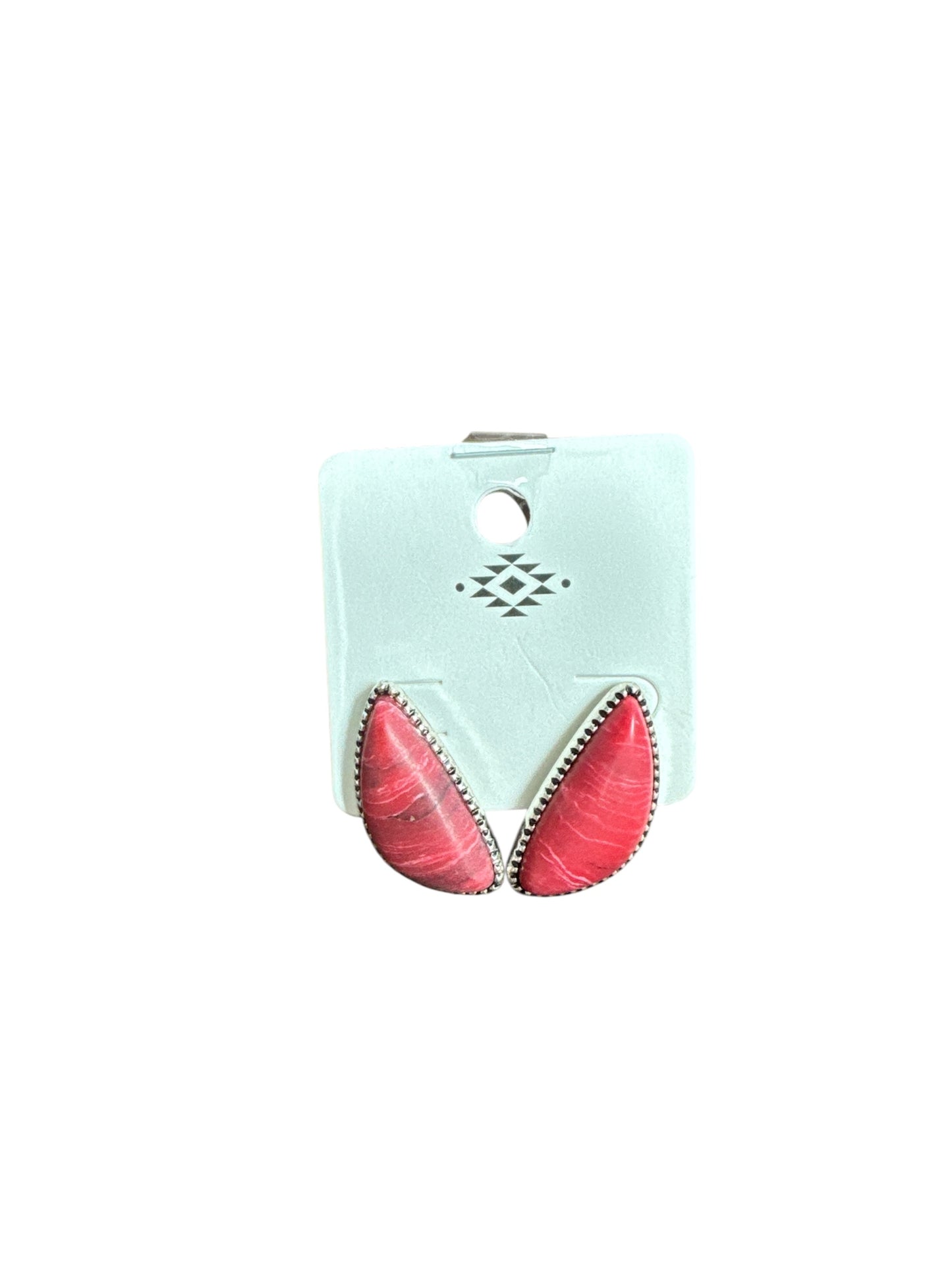 RED MARBLE TEARDROP EARRINGS