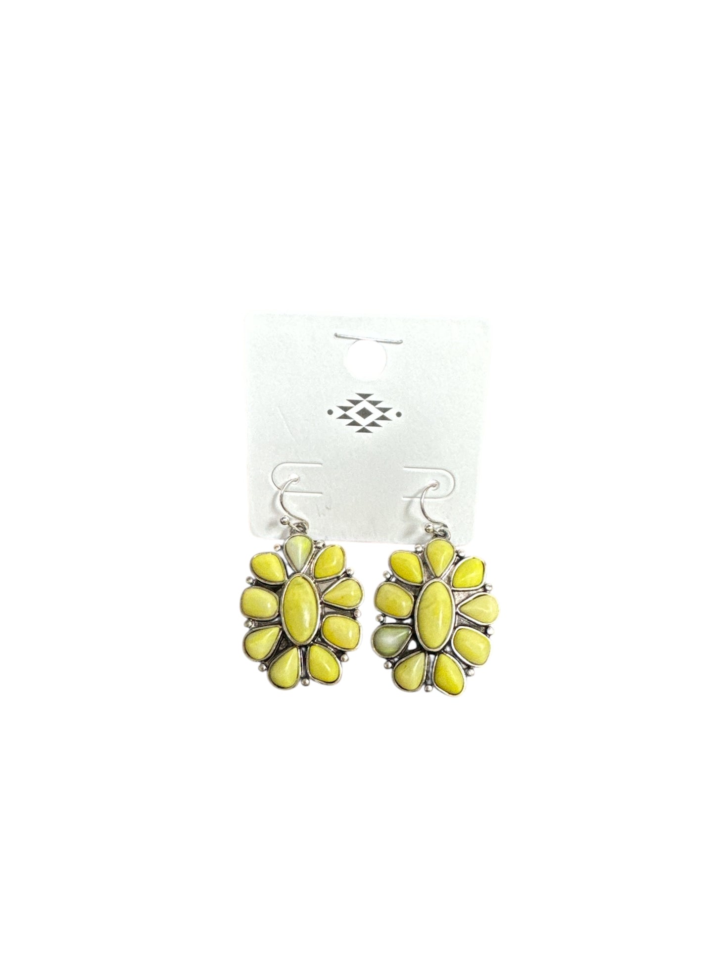 YELLOW OVAL BLOSSOM EARRINGS