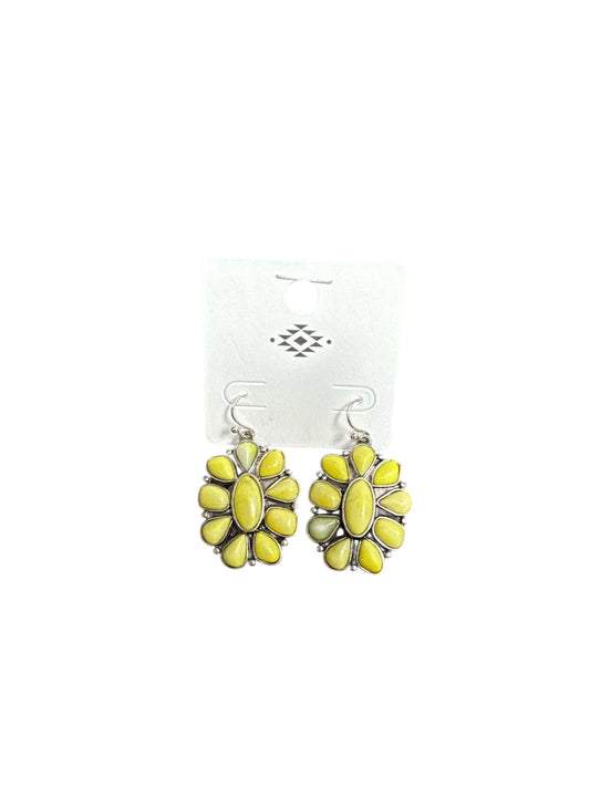 YELLOW OVAL BLOSSOM EARRINGS