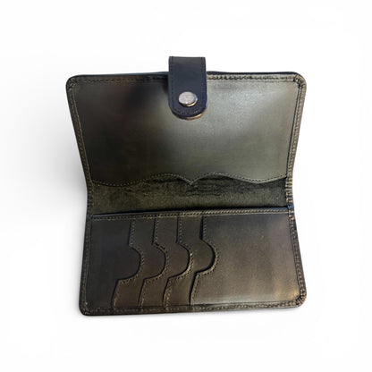 TOOLED BLACK LEATHER WALLET