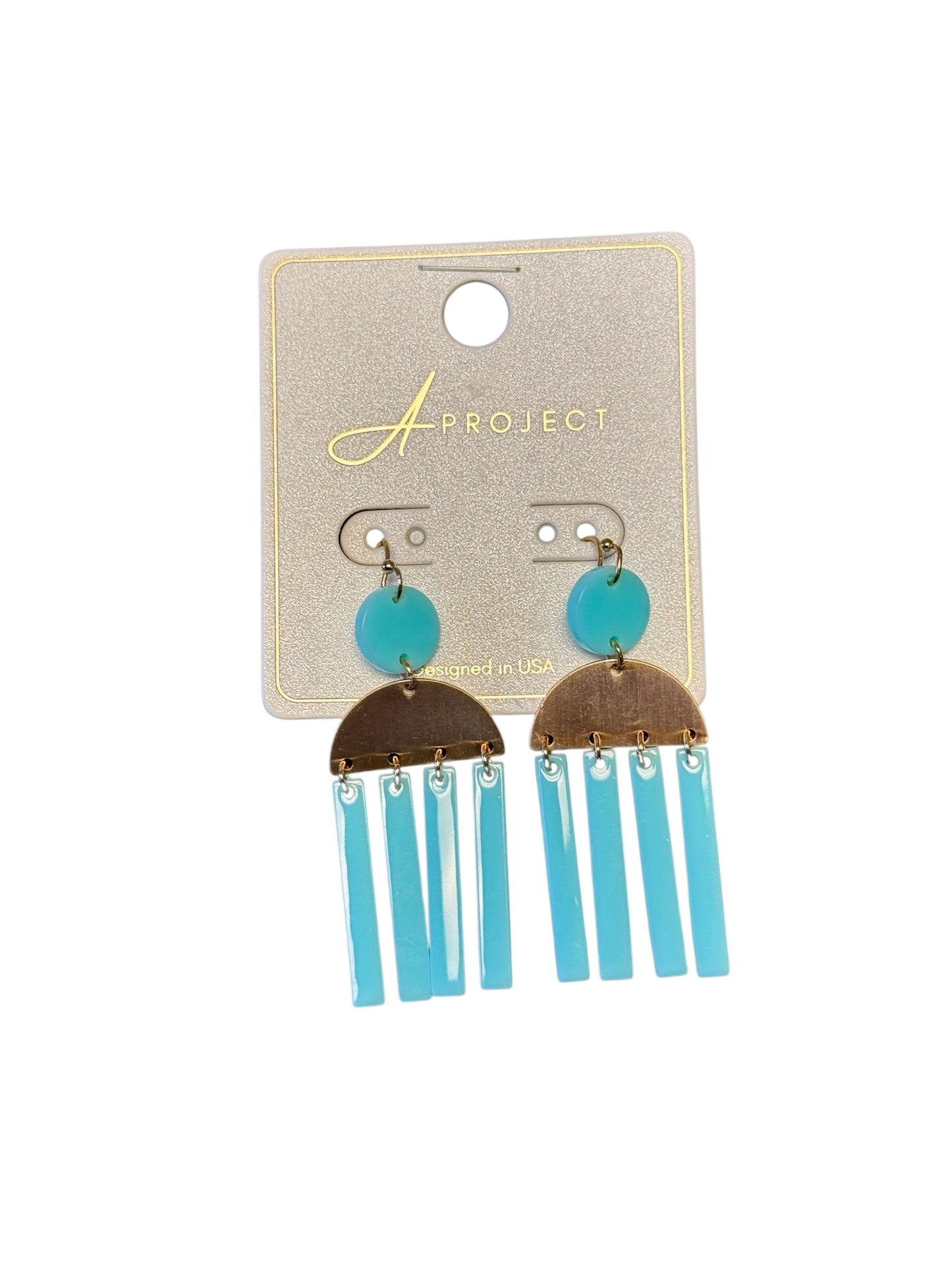 3 TIER ACRYLIC AND METAL DANGLE EARRINGS