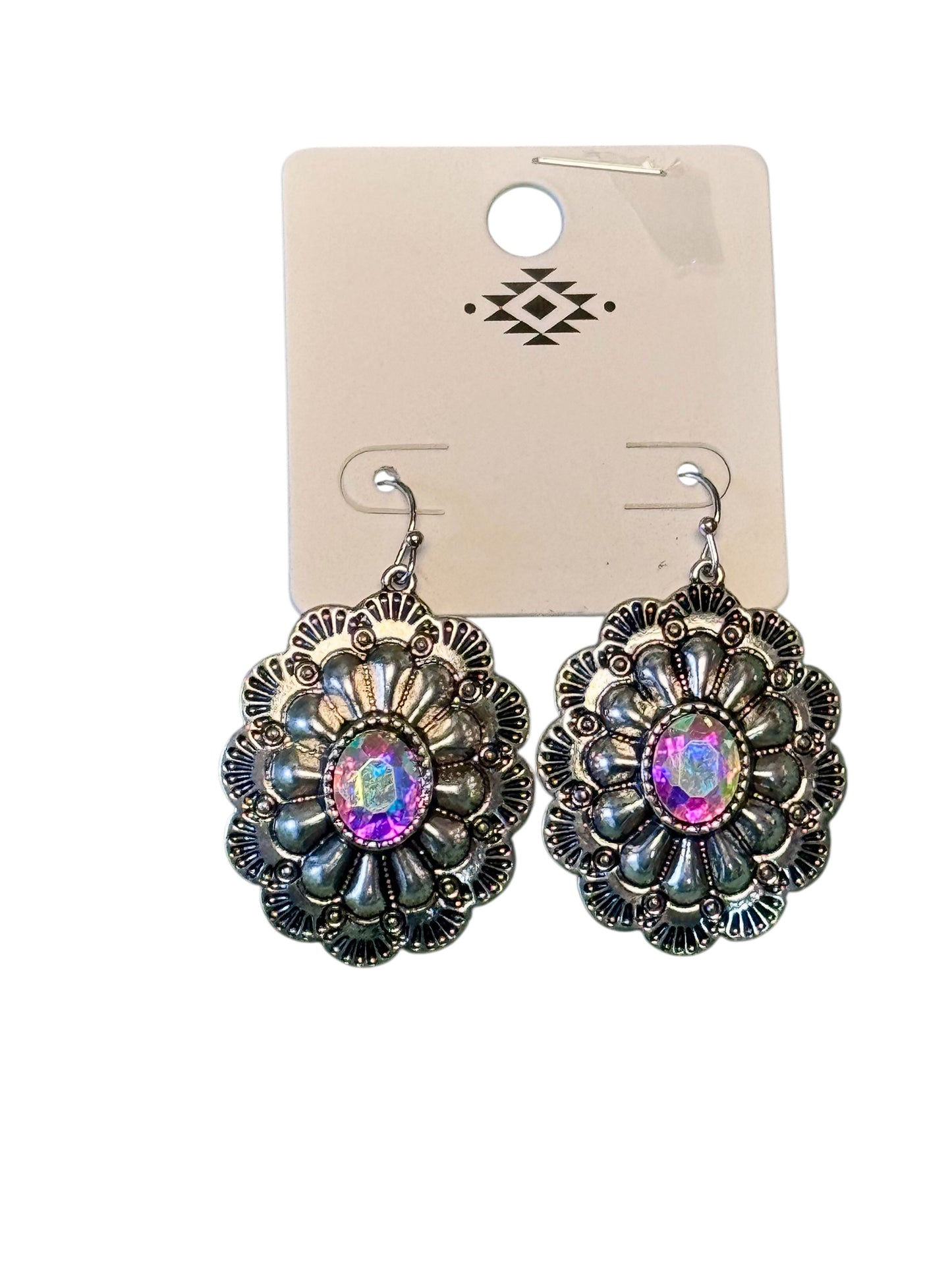 DANGLE EARRINGS WITH SQUASH AND AB STONE