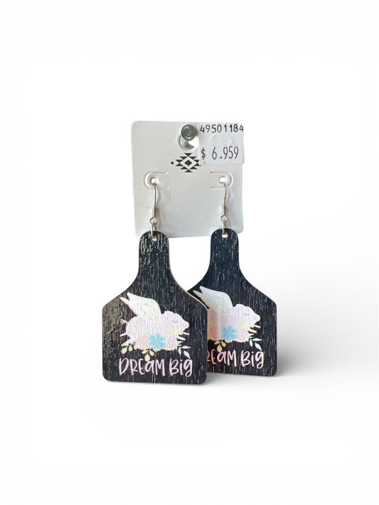 DREAM BIG TAG EARRINGS