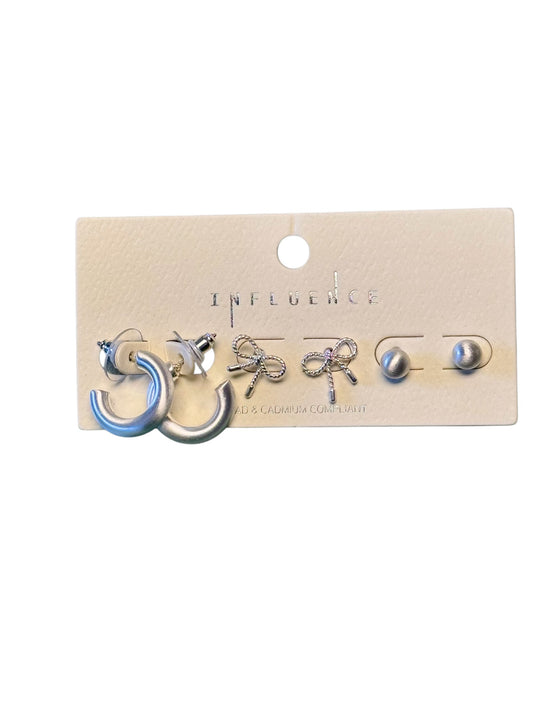 3 PAIR METAL EARRINGS