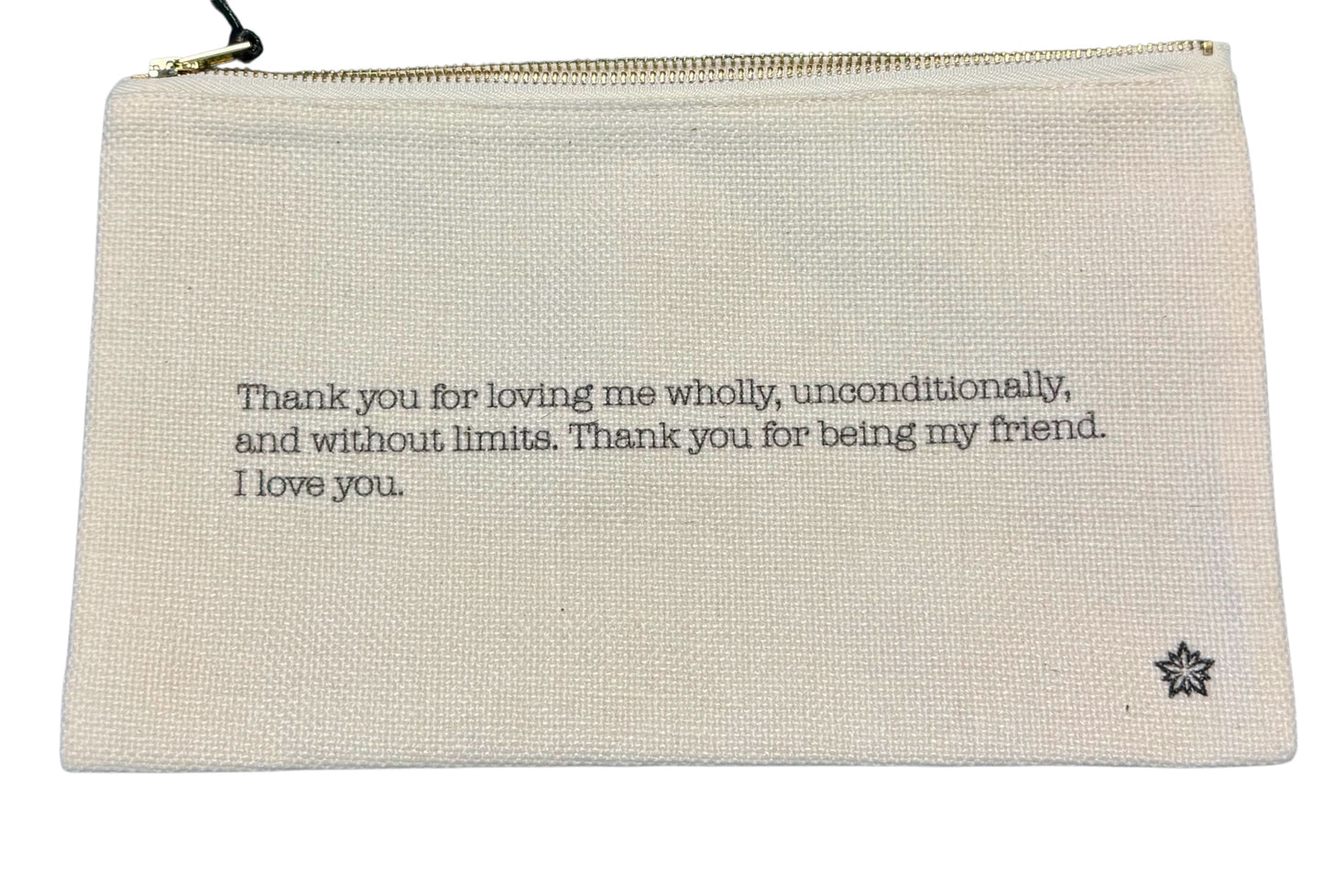 CANVAS ZIPPER BAG WITH SAYING