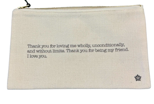 CANVAS ZIPPER BAG WITH SAYING