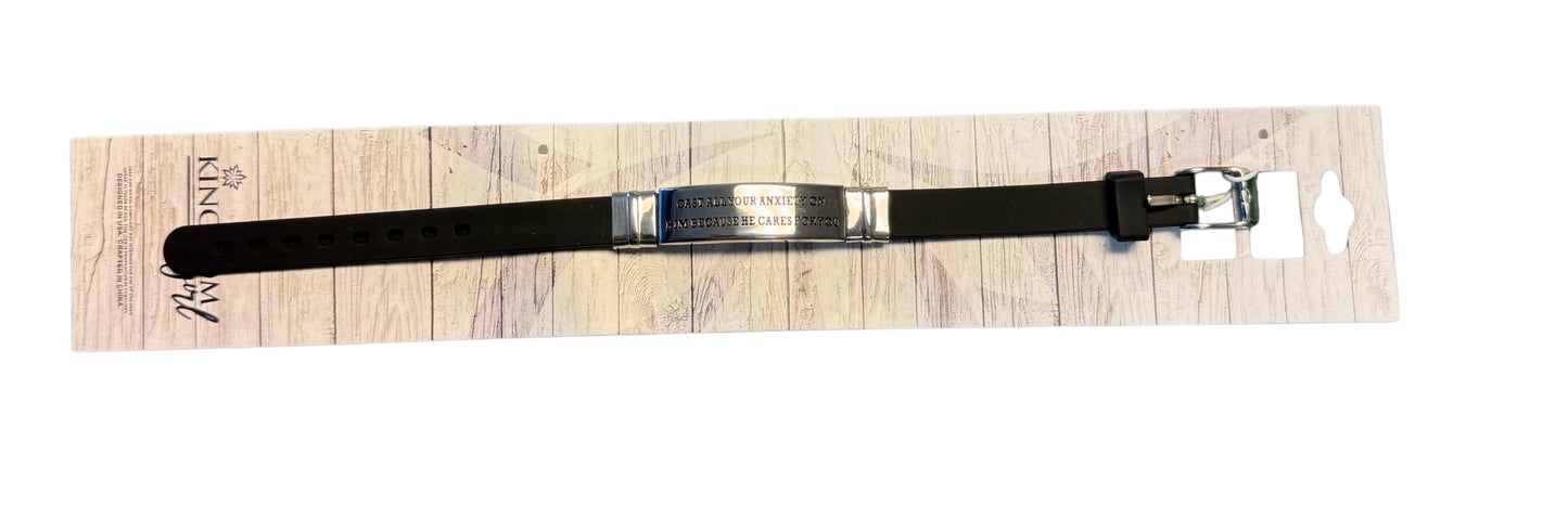RUBBER BAND WTH METAL PLATE WITH BIBLE VERSE
