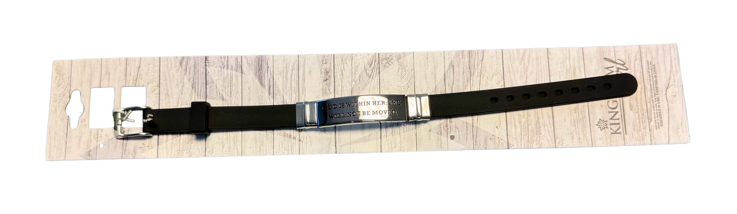RUBBER BAND WTH METAL PLATE WITH BIBLE VERSE