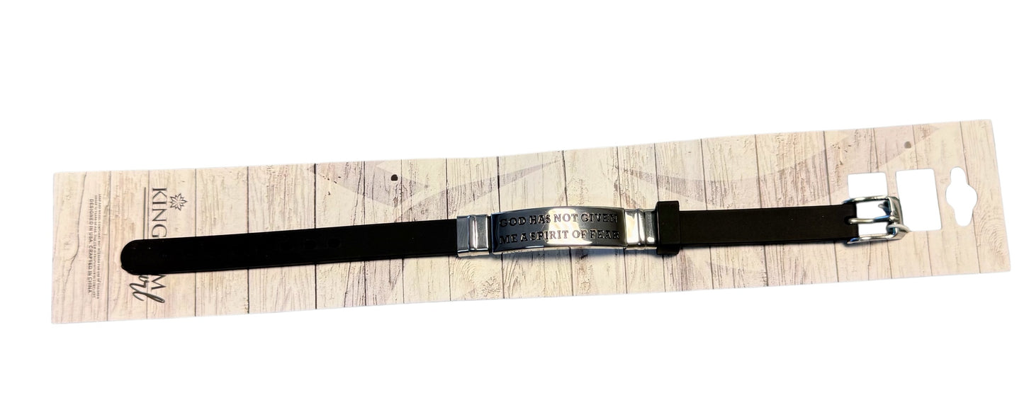 RUBBER BAND WTH METAL PLATE WITH BIBLE VERSE