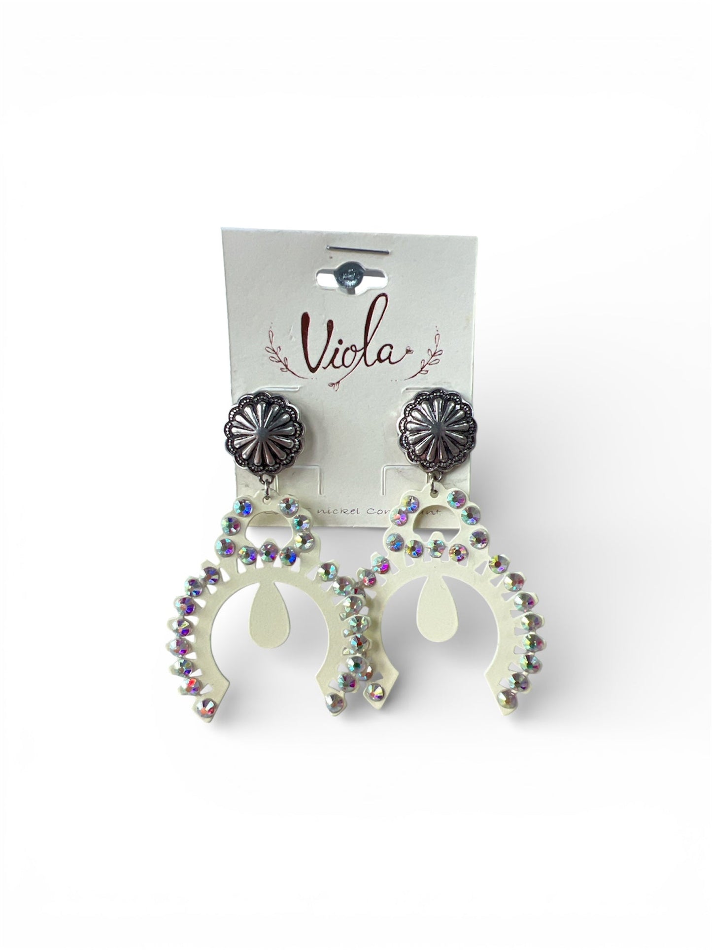 WHITE SILVER BLOSSOM DANGLE EARRINGS