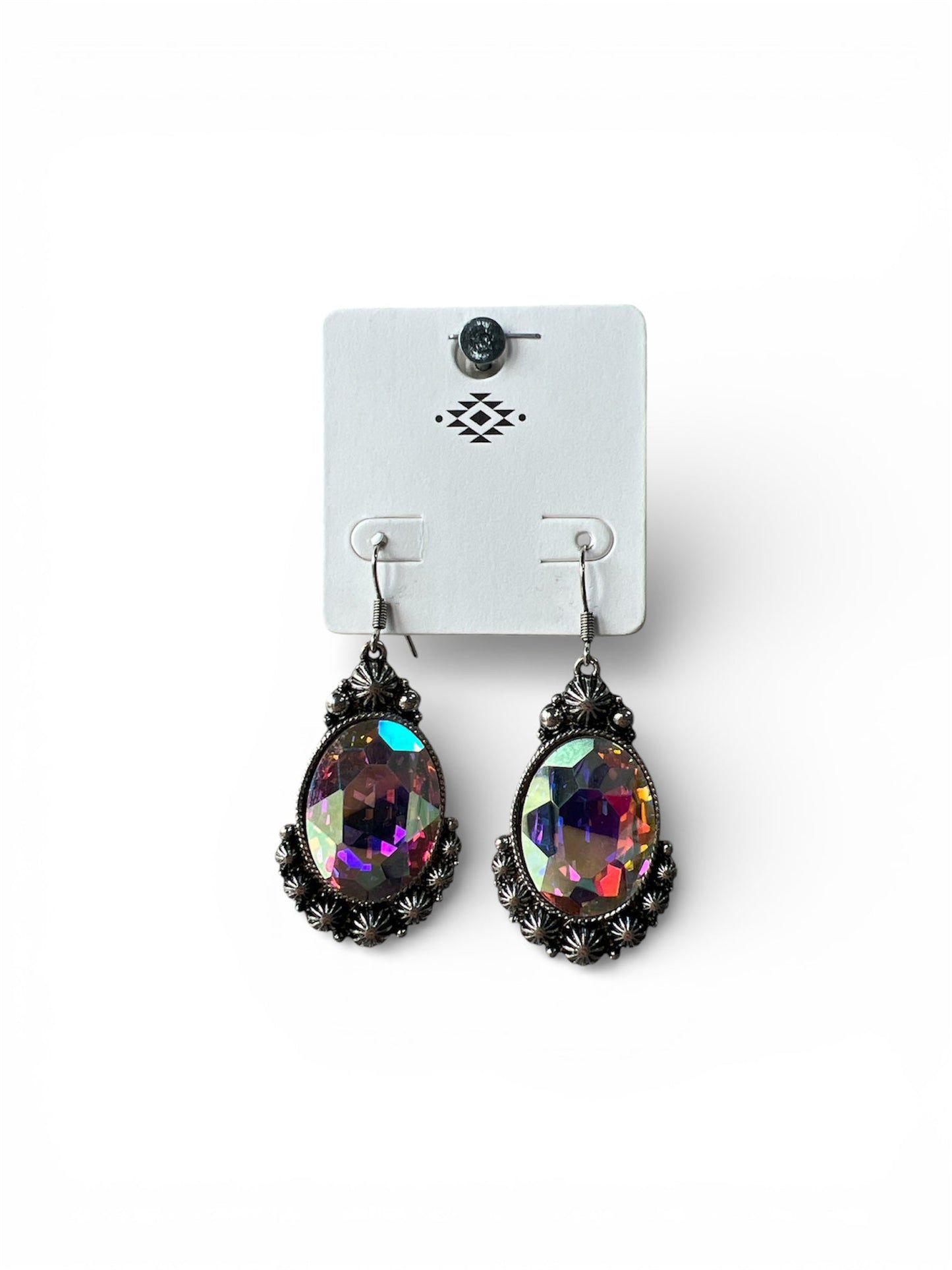SPARKLY OVAL GEM EARRINGS