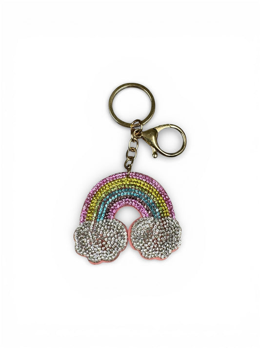 PUFF RHINESTONE RAINBOW KEYCHAIN