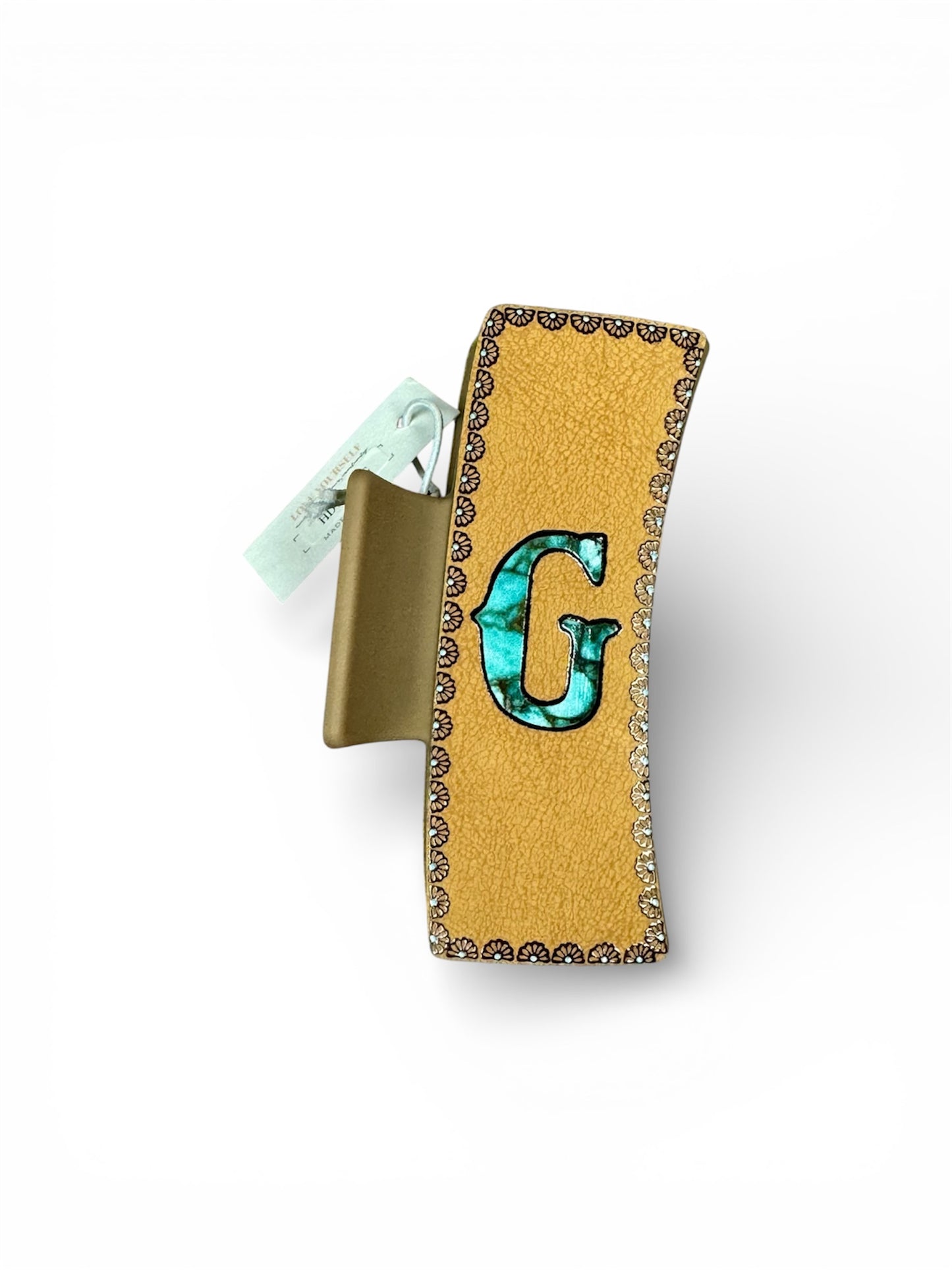 BLUE INITIAL HAIR CLIPS