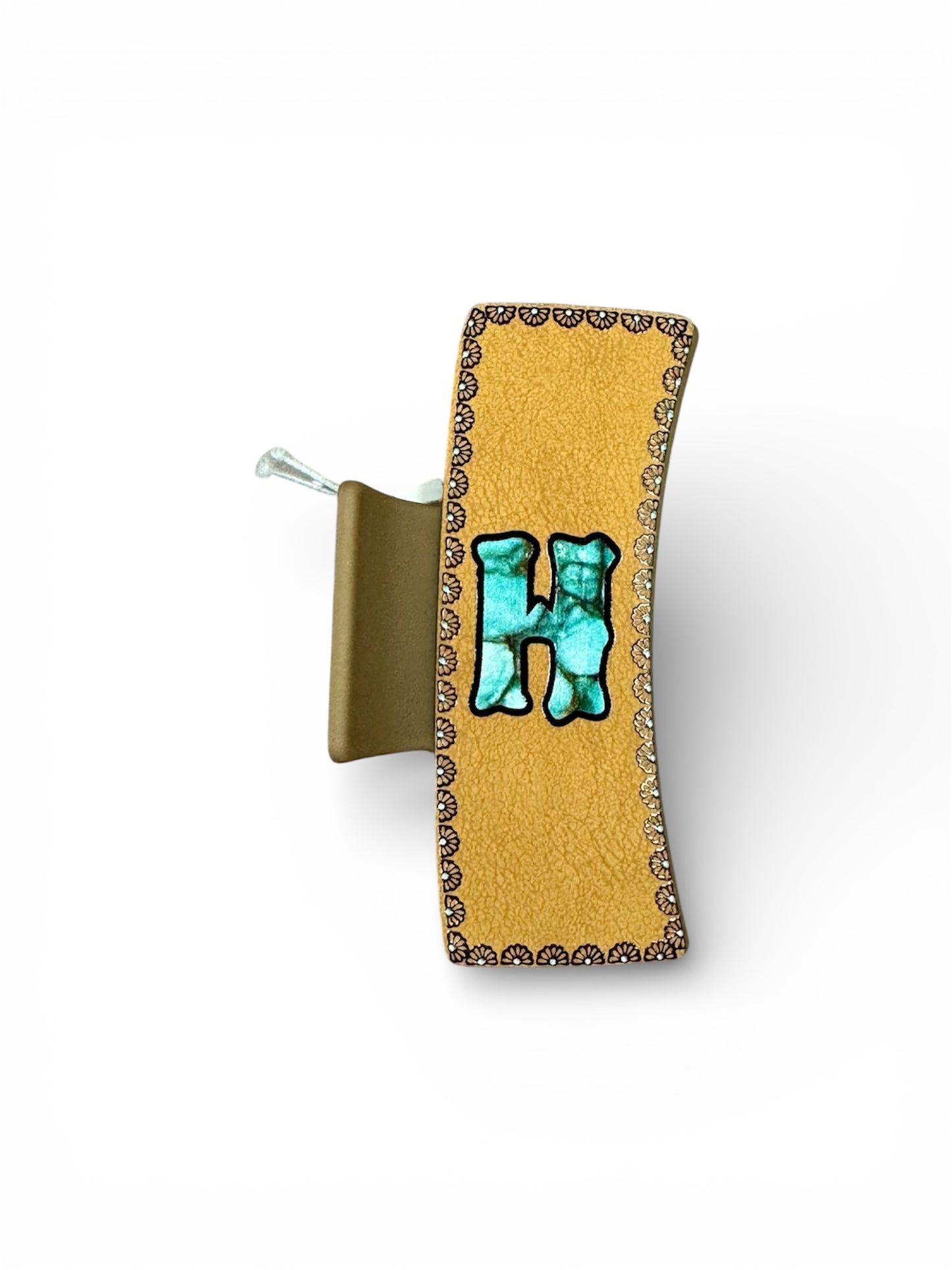 BLUE INITIAL HAIR CLIPS