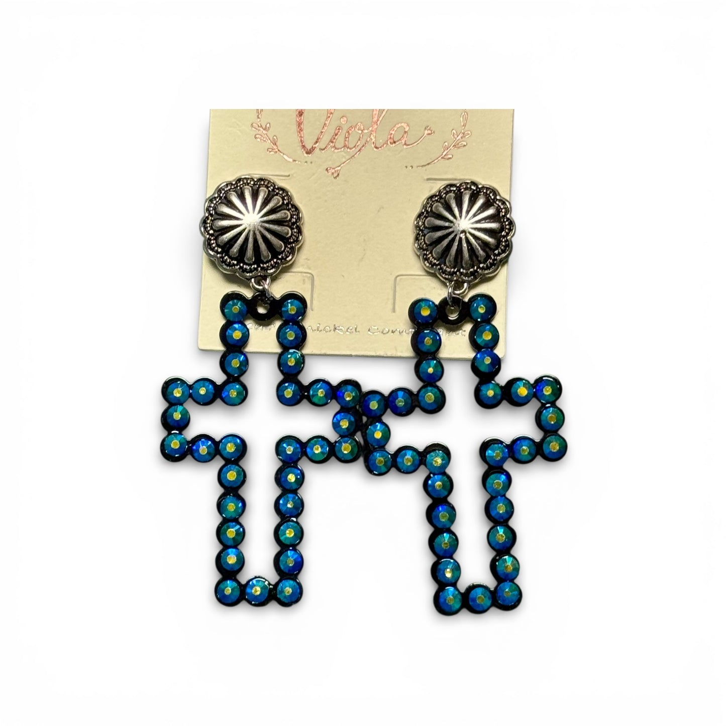 SQUASH POST WITH AB CROSS EARRINGS
