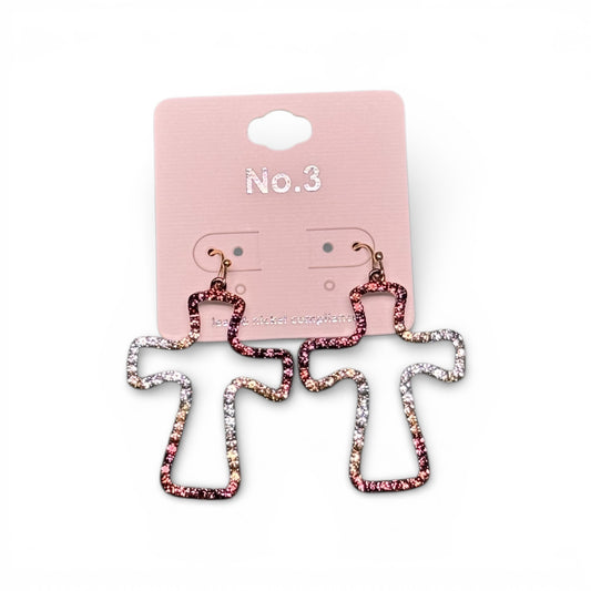 OMBRE RHINESTONE CROSS EARRINGS