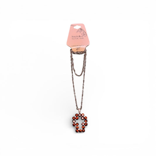 CHOCOLATE RHINESTONE CROSS NECKLACE