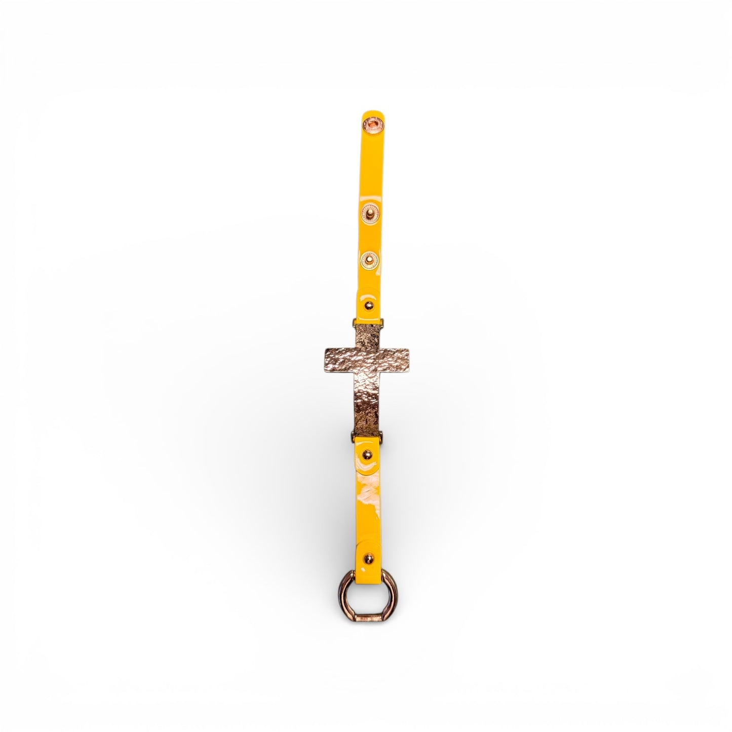 PATENT YELLOW CROSS BRACELET