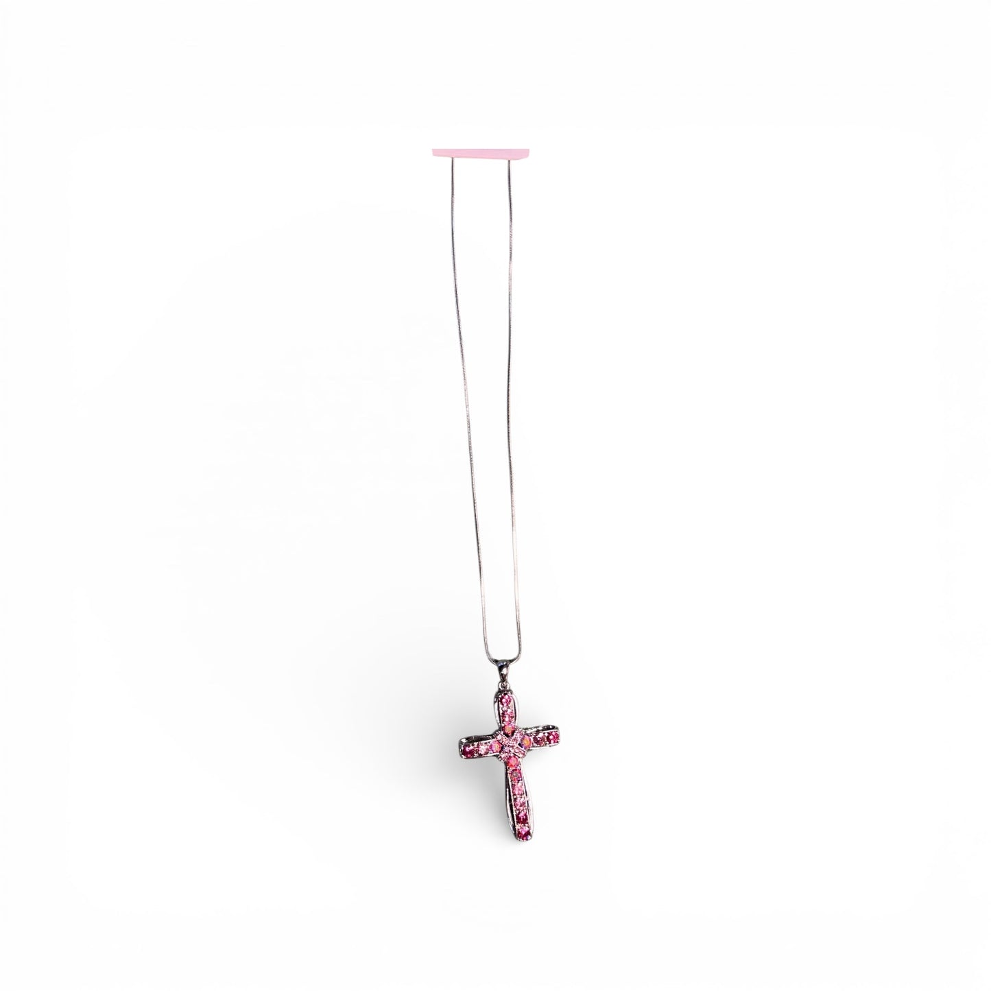 SILVER CROSS WITH COLOR RHINESTONES