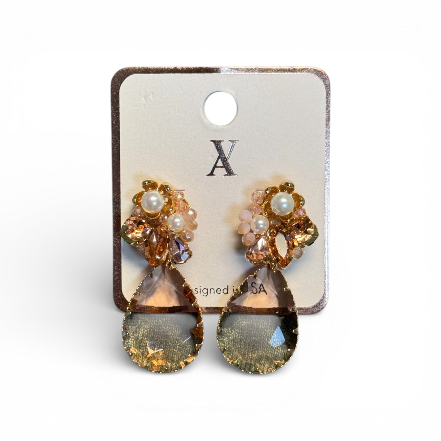 PALE PINK TEARDROP DANGLES