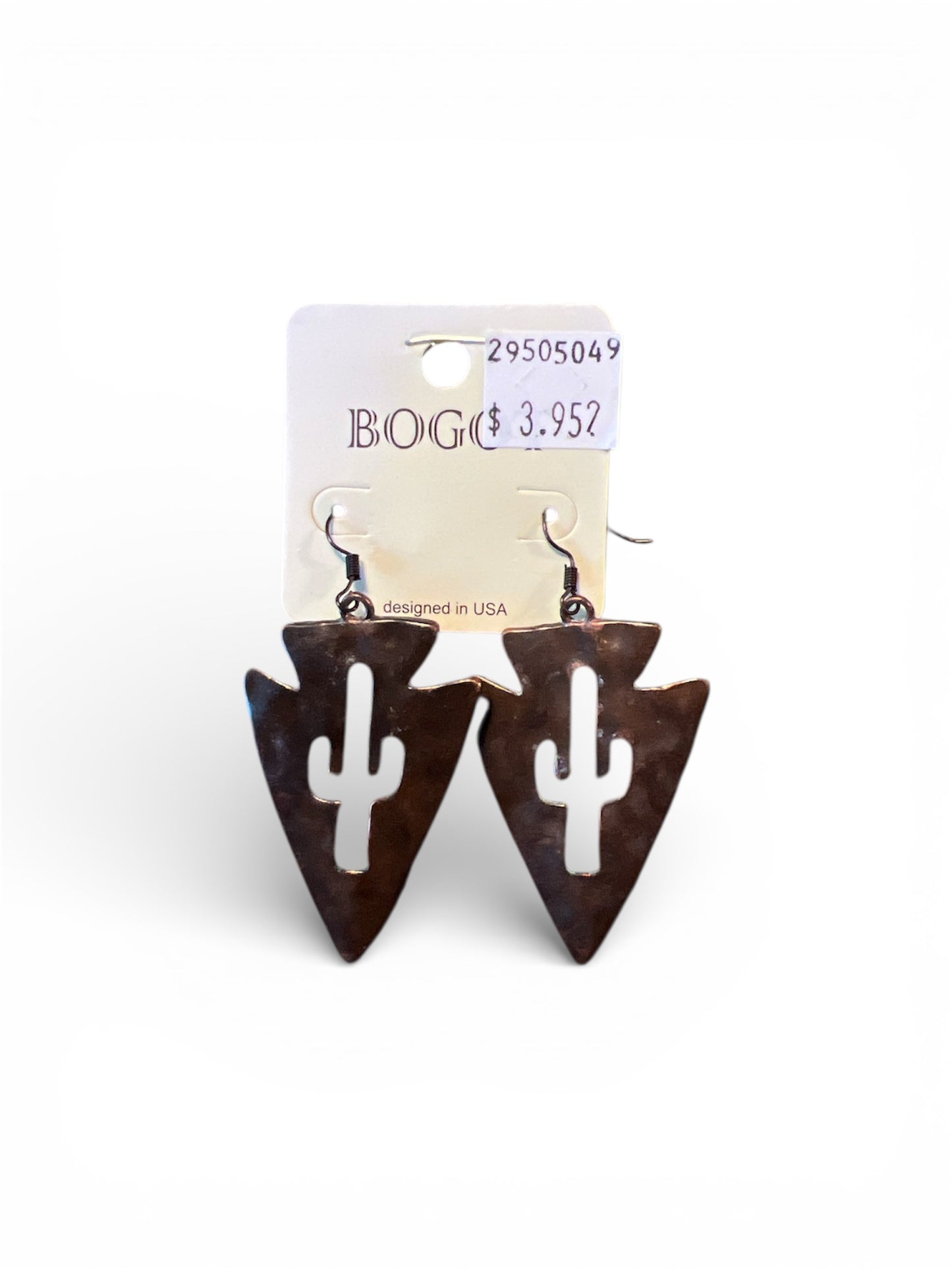 CACTUS ARROWHEAD DANGLE EARRINGS