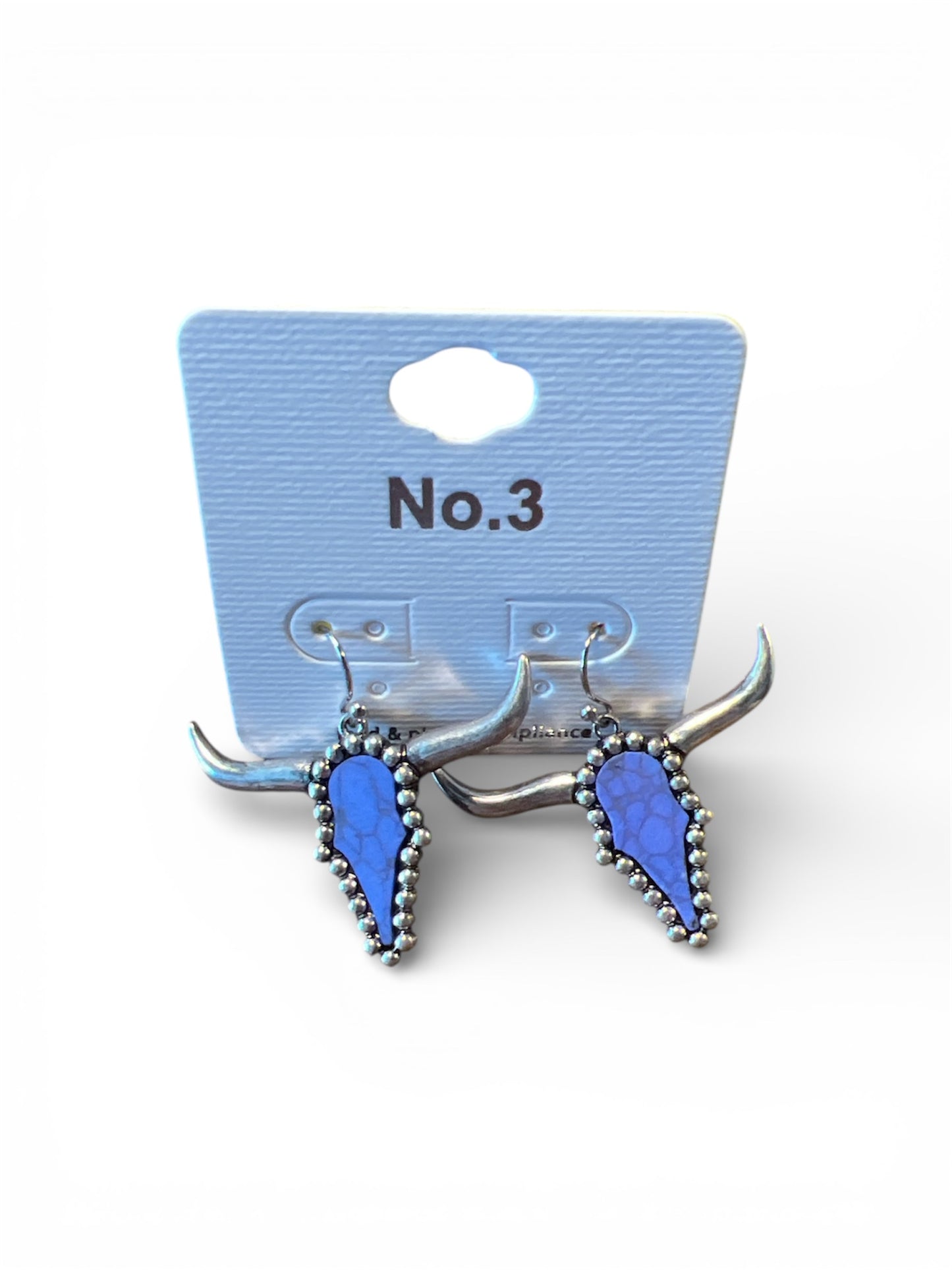 COLORFUL LONGHORN DANGLE EARRINGS