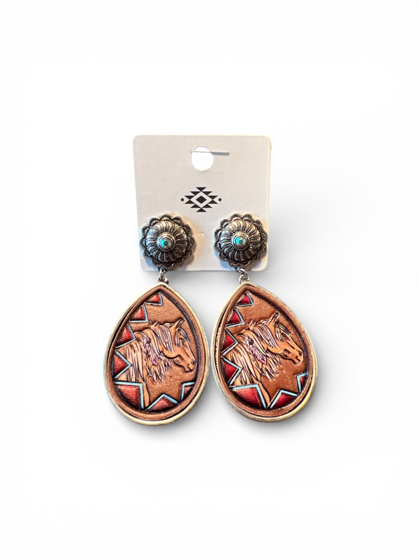 DANGLE LEATHER HORSE EARRINGS