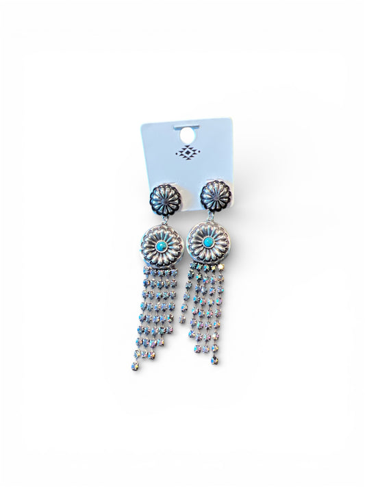 RHINESTONE DANGLE EARRINGS