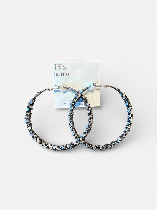 LARGE METAL TEXTURED EARRINGS